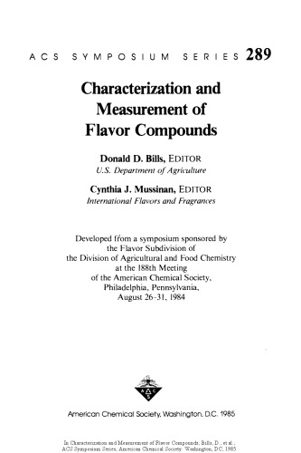 Characterization and measurement of flavor compounds.