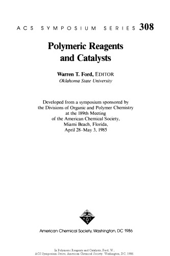 Polymeric reagents and catalysts.