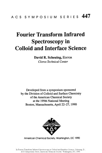 Fourier Transform Infrared Spectroscopy in Colloid and Interface Science