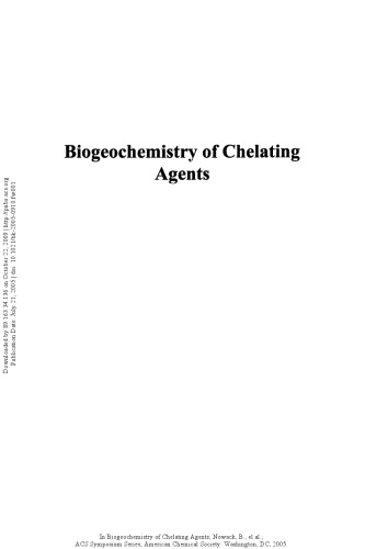 Biogeochemistry of chelating agents