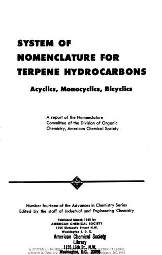 System Of Nomenclature For Terpene Hydrocarbons.