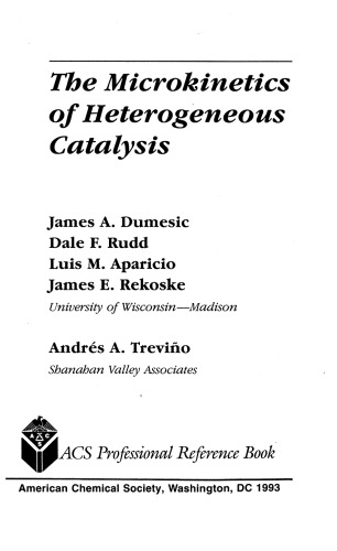 The Microkinetics Of Heterogeneous Catalysis