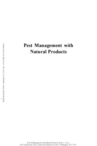 Pest Management with Natural Products Acsss1141