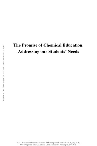 The Promise of Chemical Education