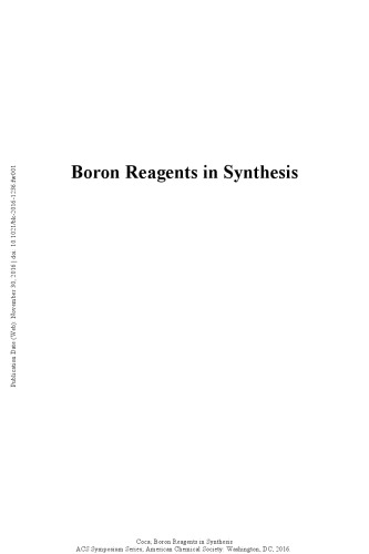 Boron Reagents in Synthesis