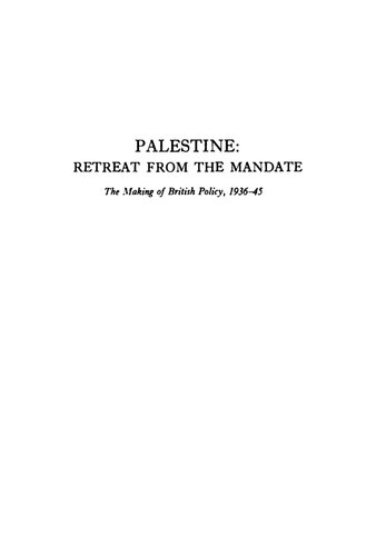 Palestine, Retreat From The Mandate