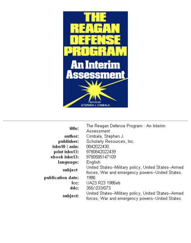 The Reagan Defense Program