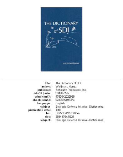 Dictionary of SDI