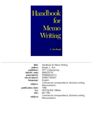 Handbook for Memo Writing