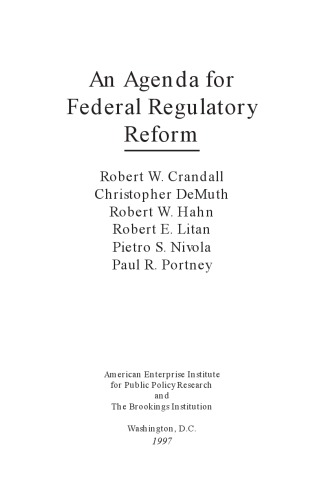 An Agenda For Federal Regulatory Reform