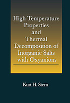 High Temperature Properties and Thermal Decomposition of Inorganic Salts with Oxyanions