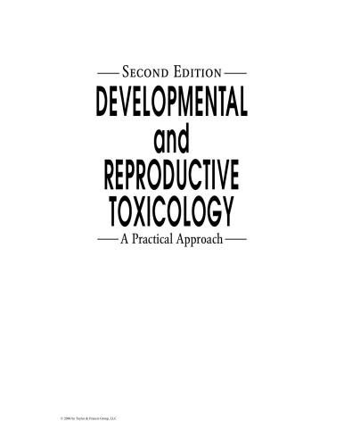 Developmental and Reproductive Toxicology