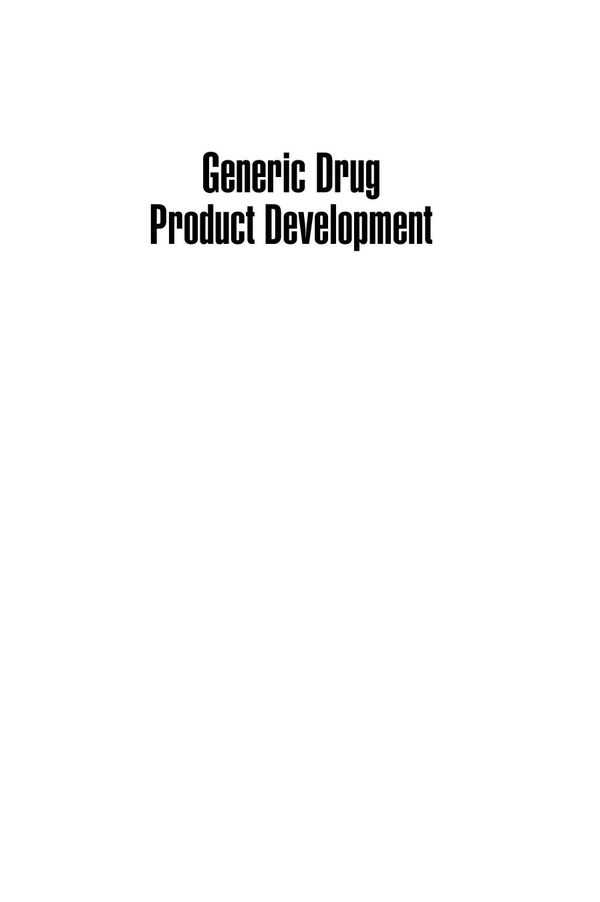 Generic Drug Product Development