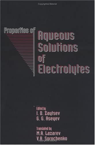 Properties of Aqueous Solutions of Electrolytes