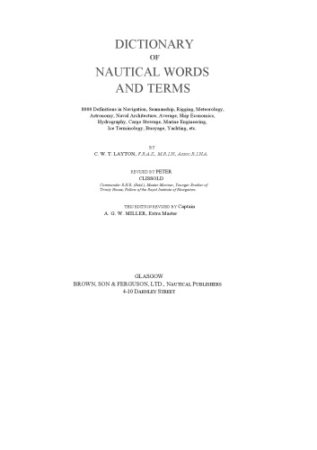 Dictionary of Nautical Words and Terms