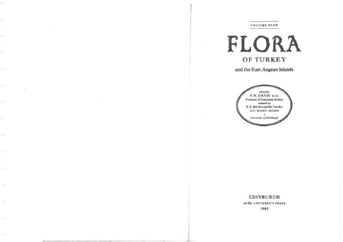 Flora of Turkey, Volume 9