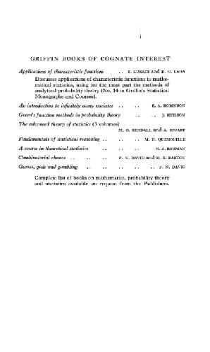 Characteristic Functions