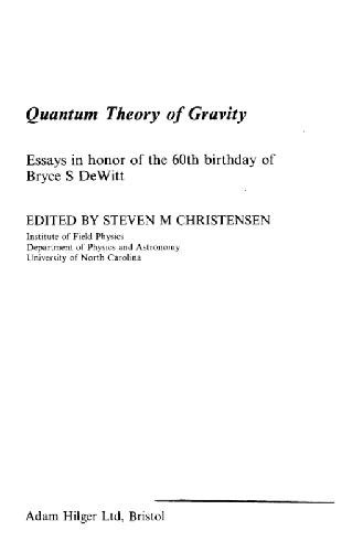 Quantum Theory Of Gravity