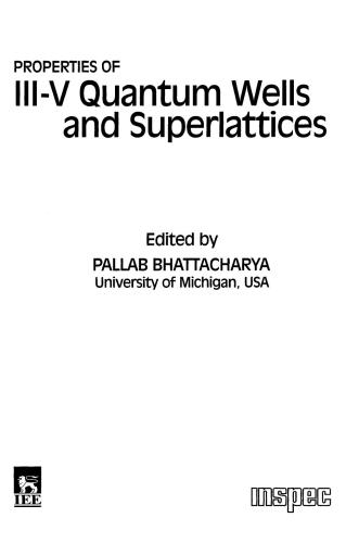 Properties of III-V Quantum Wells and Superlattices