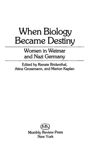 When Biology Became Destiny