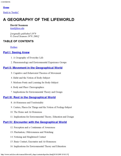 Geography of the Lifeworld