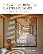 Clay and Lime Renders, Plasters and Paints