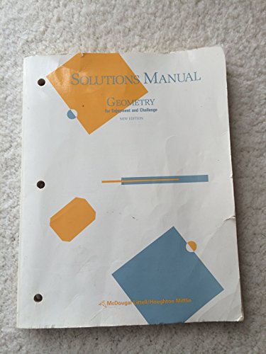 McDougal Littell Solutions Manual for Geometry for Enjoyment and Challenge, New Edition