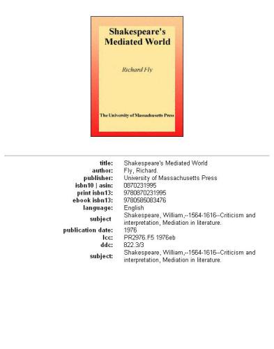 Shakespeare's Mediated World