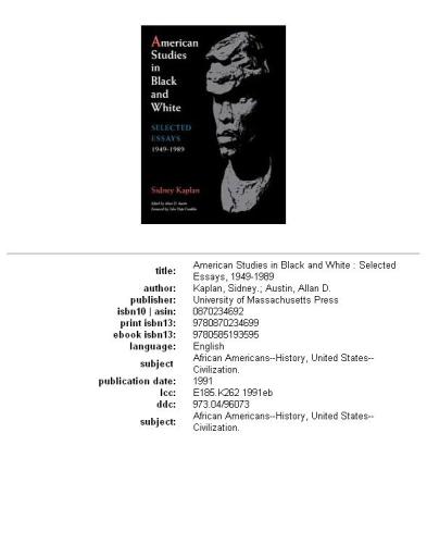 American Studies in Black and White