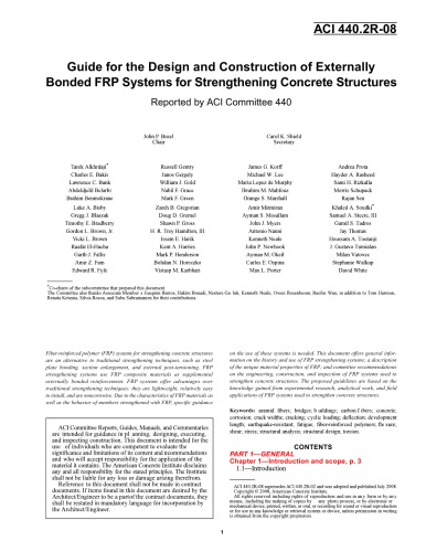 Guide for the design and construction of externally bonded FRP systems for strengthening concrete structures