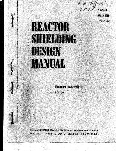 Reactor Shielding Design Manual