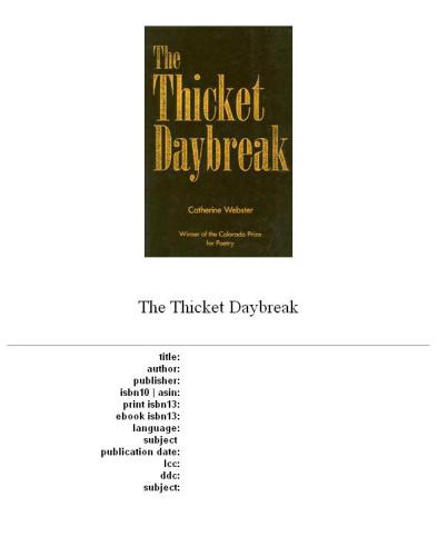 The Thicket Daybreak