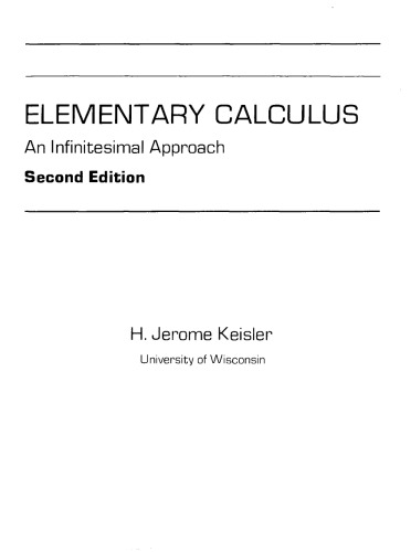 Elementary Calculus