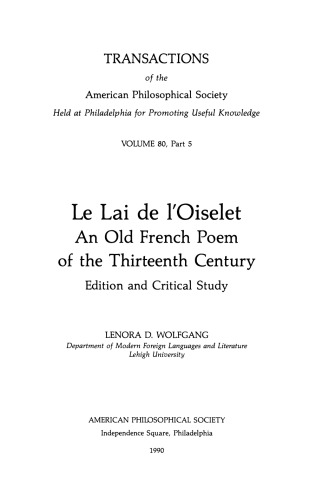 Le Lai De L'oiselet