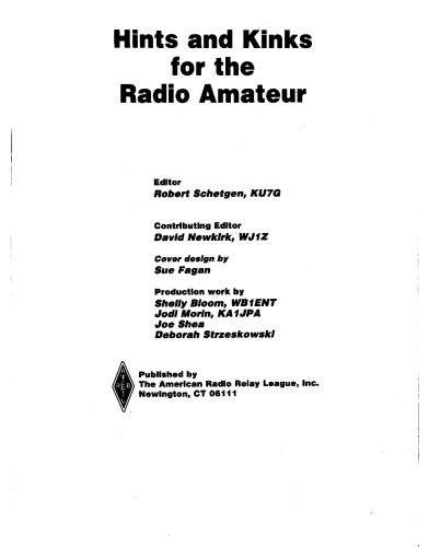 Hints and Kinks for the Radio Amateur