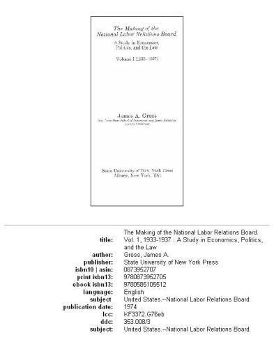 The Making of the National Labor Relations Board