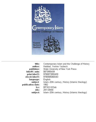 Contemporary Islam And The Challenge Of History