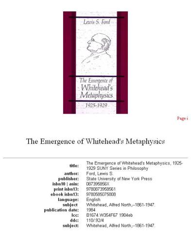 The Emergence of Whitehead's Metaphysics, 1925-1929