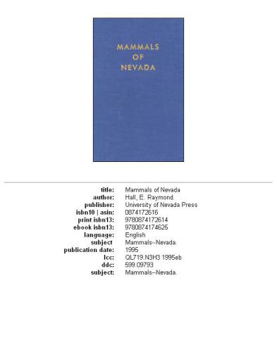 Mammals of Nevada