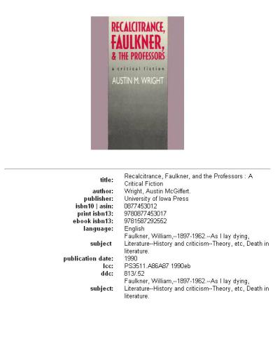 Recalcitrance, Faulkner, and the Professors