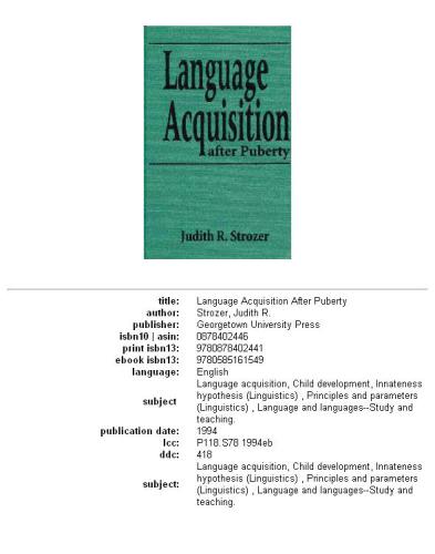 Language Acquisition After Puberty