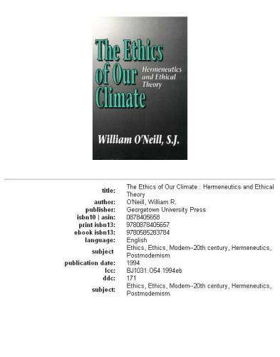 The Ethics of Our Climate