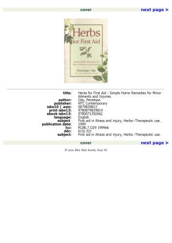 Herbs for First Aid