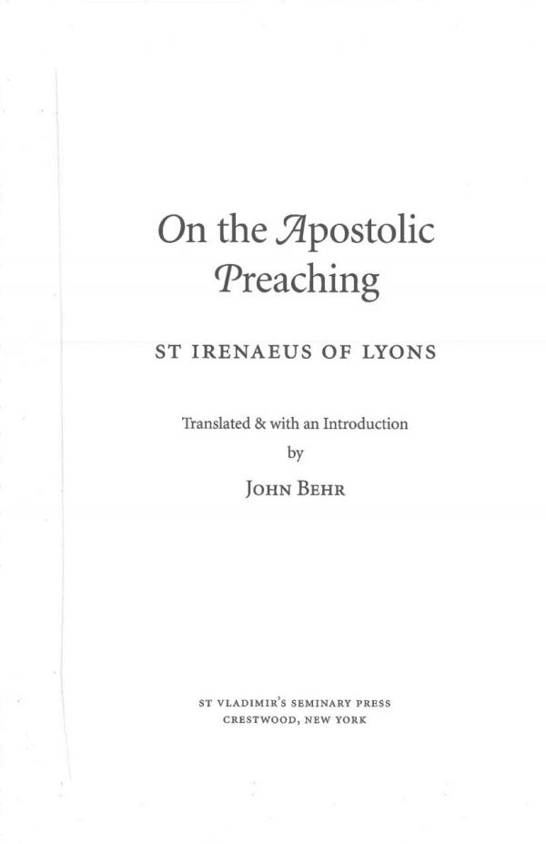 On the Apostolic Preaching