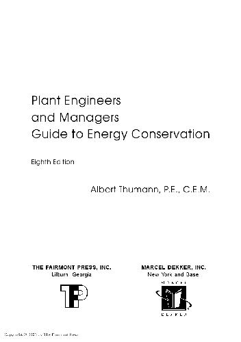 Plant Engineers and Managers Guide to Energy Conservation.