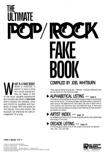 The Ultimate Pop Rock Fake Book