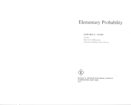 Elementary Probability