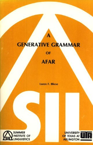 A Generative Grammar Of Afar