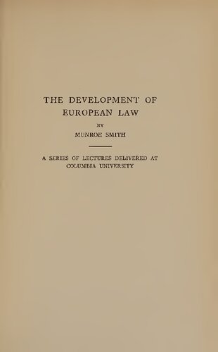 The Development of European Law