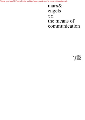 Marx and Engels on the Means of Communication